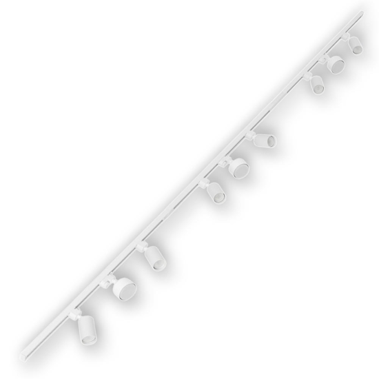 Binario trifase 294cm bianco con faretti gu10 gx53 orientabili